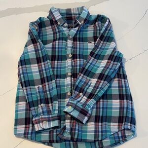 Vineyard Vines Kids Plaid Shirt in Blue, Green, and Black